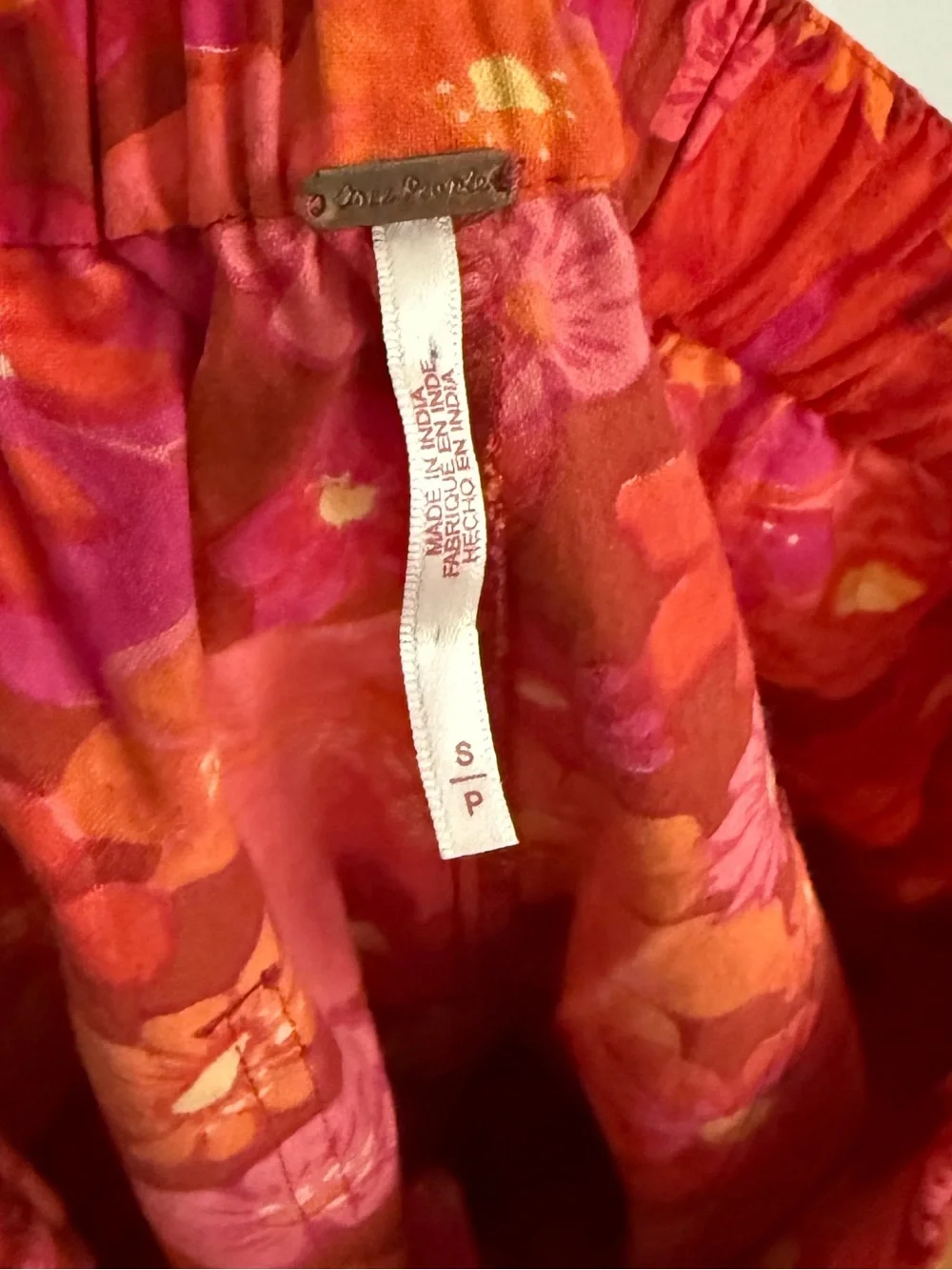 Free People Floral Cotton Pull On Shorts Pink Orange Women’s Size Small
